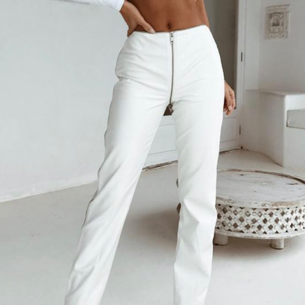 I.AM.GIA White snakeskin zipper pants